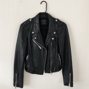 Zara Genuine Leather Moto Jacket